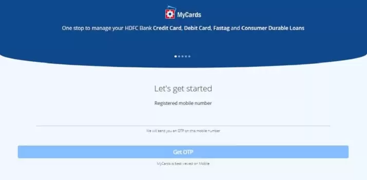my cards hdfc