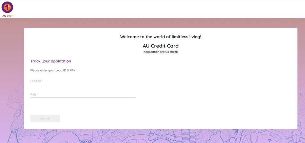 AU bank Credit Card Application online checking page 